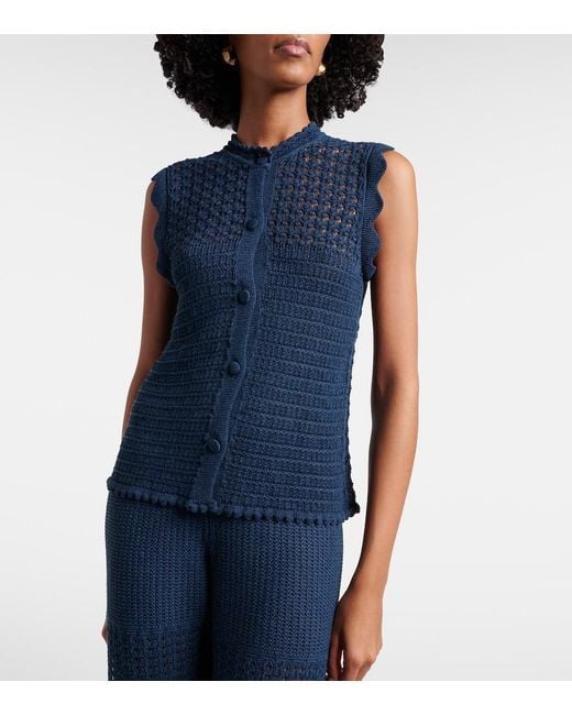 Eres Blue Aurora Crochet Top