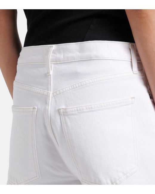 Agolde White Harper Crop Wide-Leg Jeans