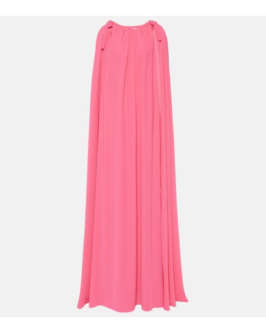 Carolina Herrera Pink Caped Gown