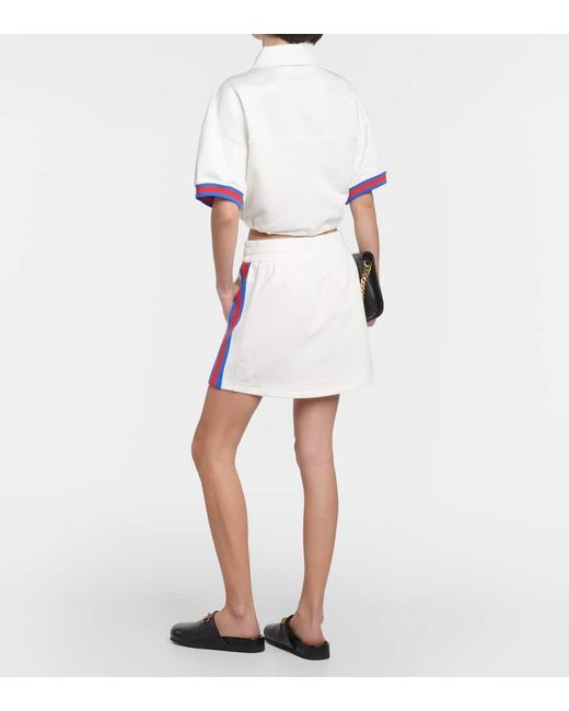 Minigonna in jersey di cotone di Gucci in White