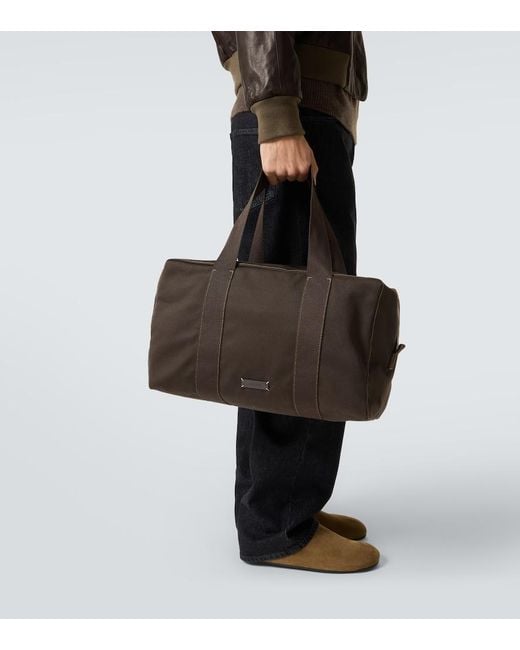 The Row Black Sisal Canvas Duffel Bag for men