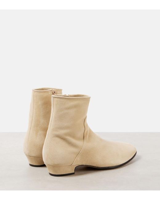 The Row Natural Awar 25 Suede Ankle Boots