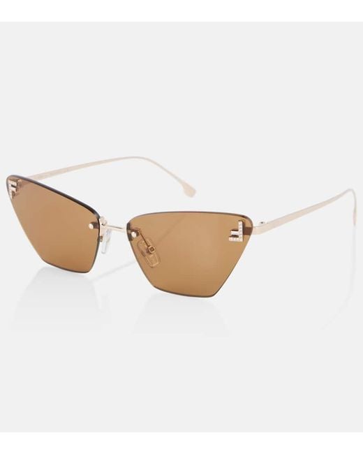 Fendi Brown Cat-Eye Sunglasses