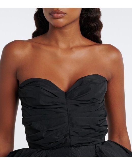 Magda Butrym Black Draped Wool Bustier Dress