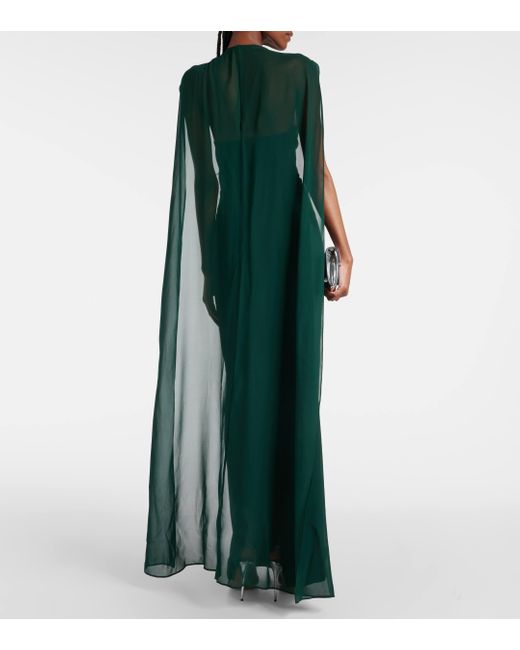 Robe longue en crepe de satin Roland Mouret en coloris Green