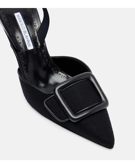 Manolo Blahnik Black Mayslibi 70 Slingback Pumps