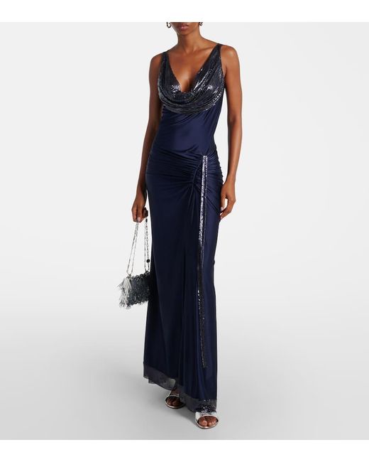 knee length dresses for ladies TURQUOISE CHAINMAIL LOW-BACK MAXI DRESS – Found And Vision