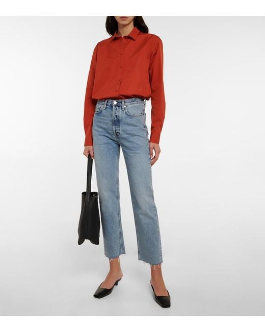 Totême Blue High-Rise Straight Jeans