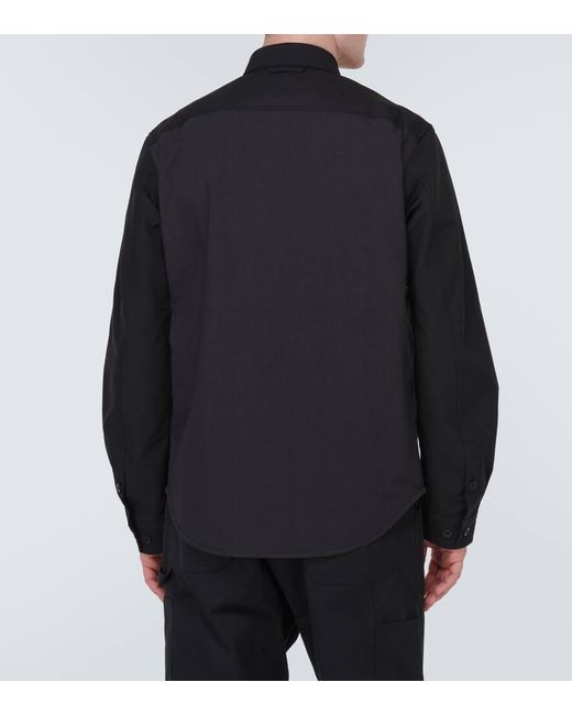 Camisa tecnica con paneles Junya Watanabe de hombre de color Black