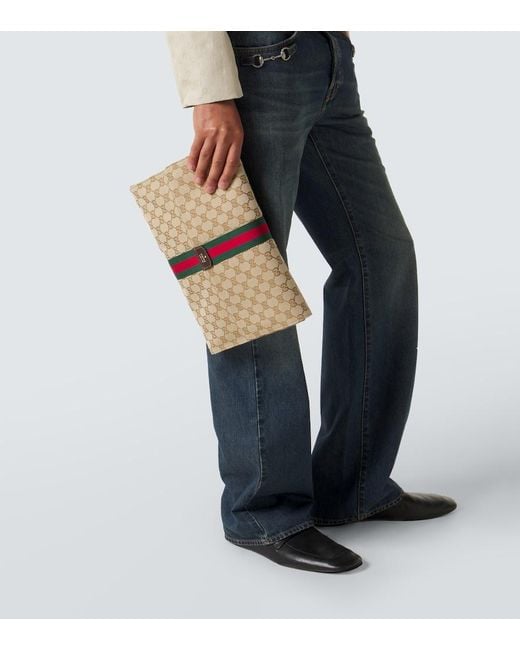 Gucci Natural Gg Canvas Medium Pouch for men