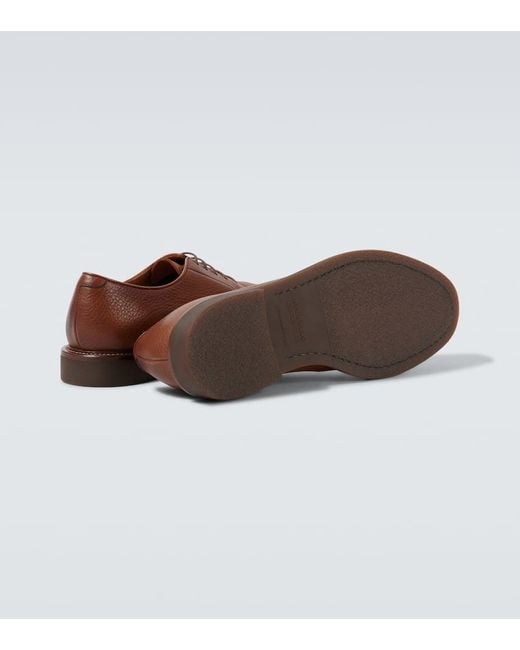 Brunello Cucinelli Schnuerschuhe Aus Leder in Brown für Herren
