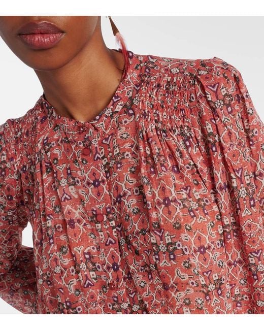 Isabel Marant Pink Neolin Printed Crepe Blouse
