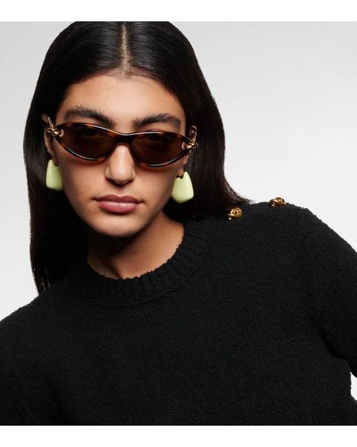 Bottega Veneta Brown Cat-Eye Sunglasses