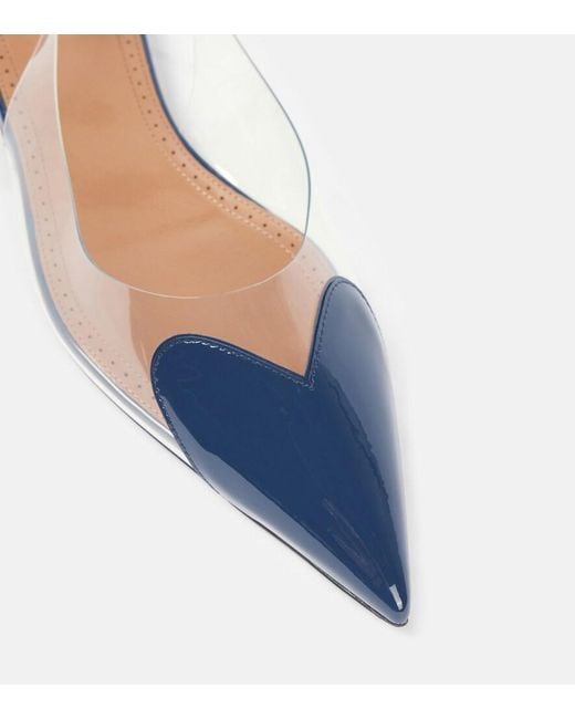 Alaïa Blue Le Cour Patent Leather And Pu Slingback Flats