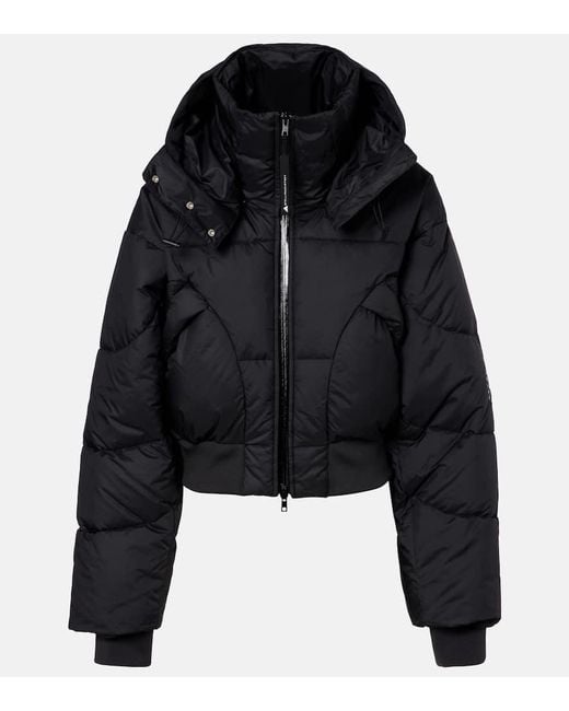 Adidas By Stella McCartney Black Wattierte Cropped-Jacke