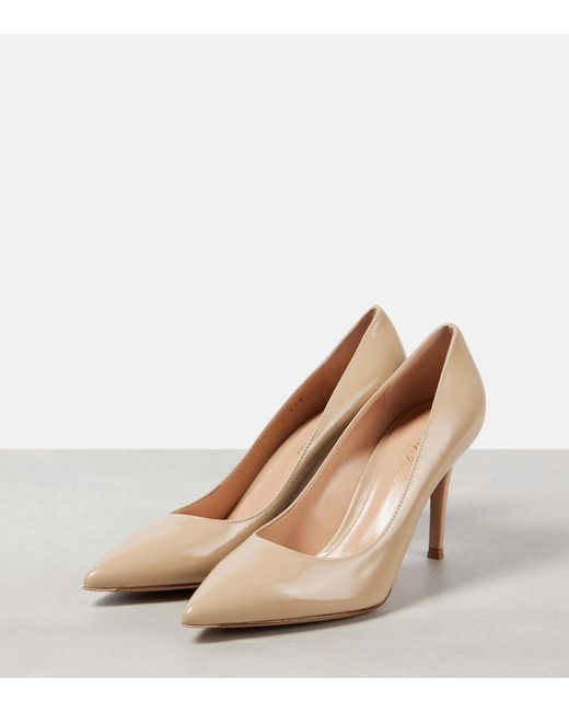 Gianvito Rossi Natural Gianvito 85 Patent Leather Pumps