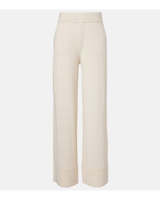 Jardin Des Orangers Natural Wool And Cashmere Wide-Leg Pants