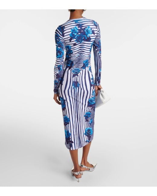 Jean Paul Gaultier Blue Flower Maxi Dress