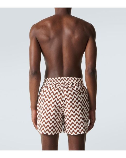 Frescobol Carioca Brown Rio Printed Swim Trunks for men