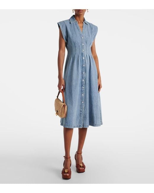 Veronica Beard Blue Ruben Denim Midi Dress