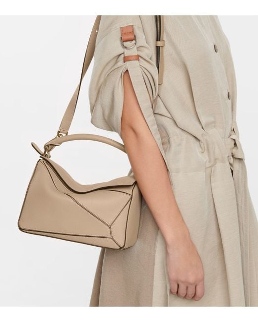 Loewe Puzzle Small Leather Shoulder Bag in Beige (Natural) | Lyst