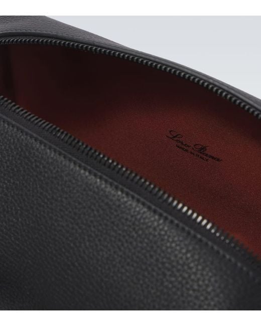 Loro Piana Kosmetiketui Extra Medium Aus Leder in Black für Herren