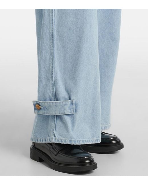 Max Mara Blue Pugnale High-Rise Wide-Leg Jeans