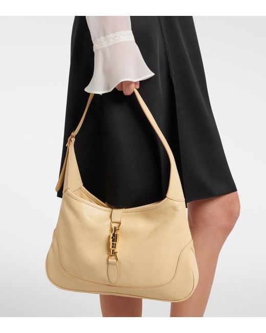 Gucci Natural Jackie Medium Leather Shoulder Bag