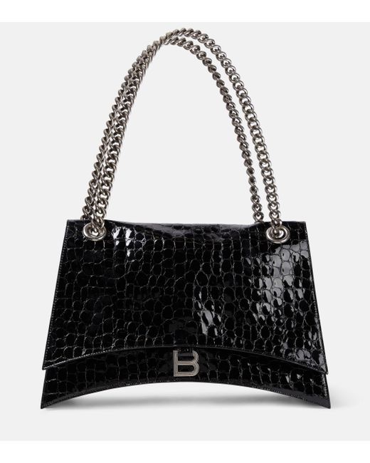 Balenciaga Black Crush Large Leather Shoulder Bag