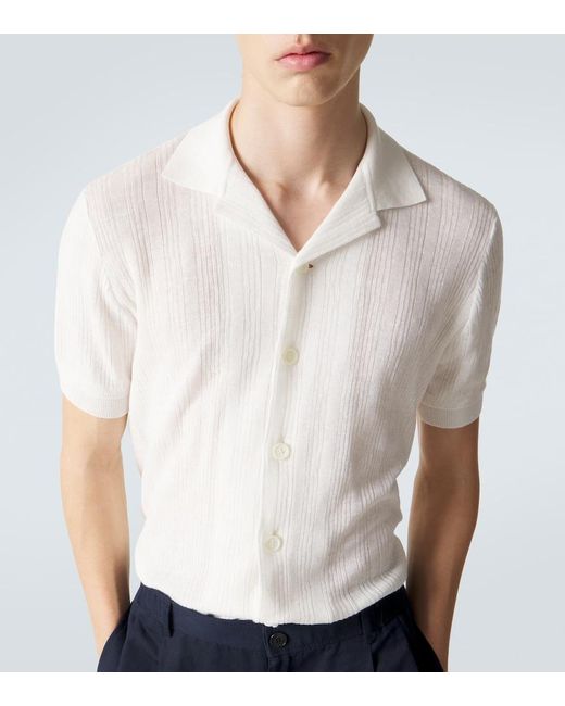 Brioni White Linen And Cotton Shirt for men