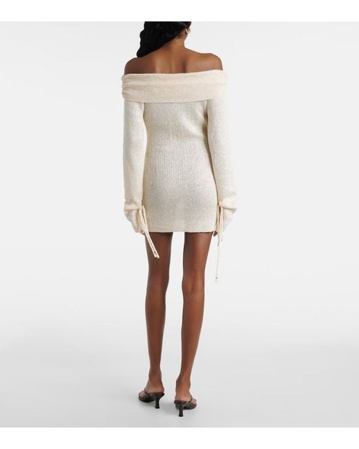 Bananhot White Rory Sequined Knitted Minidress