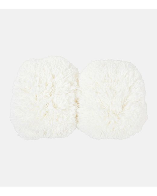 Alaïa White Bubble Wool-Blend Cuffs