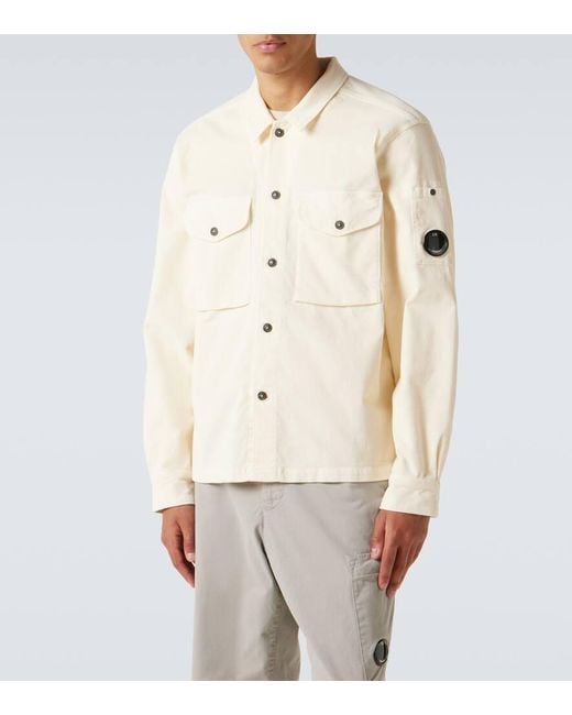 C P Company Hemdjacke Lens Aus Einem Baumwollgemisch in Natural für Herren