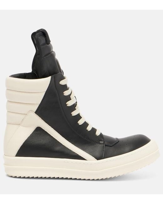 Rick Owens Black Sneakers Geobasket Aus Leder