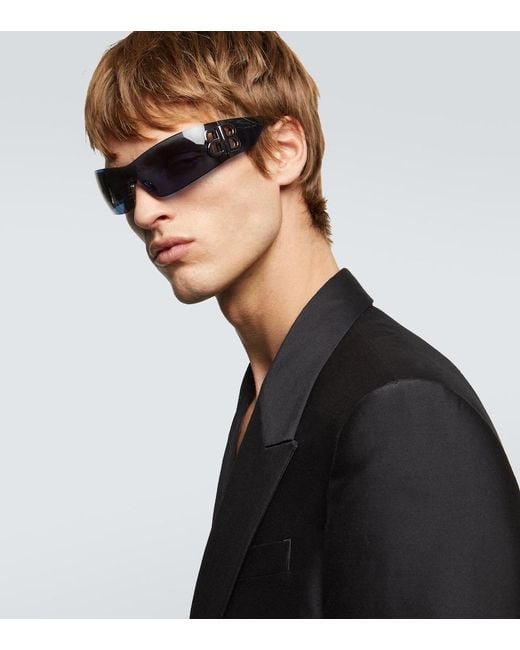 Balenciaga Blue Bossy Shield Sunglasses for men