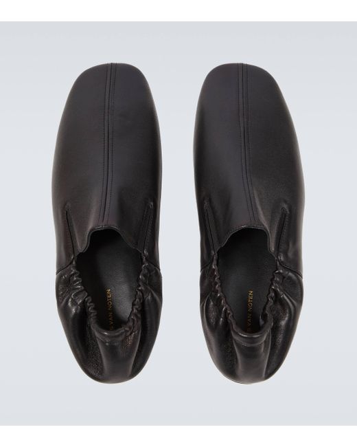 Dries Van Noten Leather Slip On Shoes in Black for Men Lyst UK