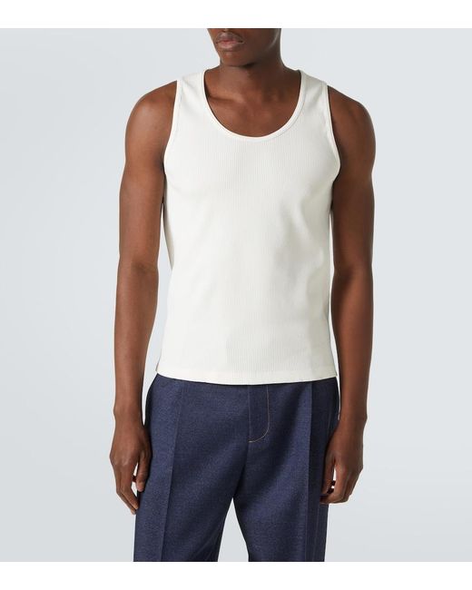 Bottega Veneta White Cotton-Blend Jersey Tank Top for men