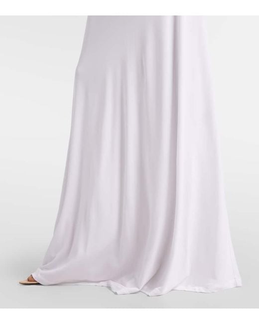 Christopher Esber White Arched Palm Off-Shoulder Maxi Dress