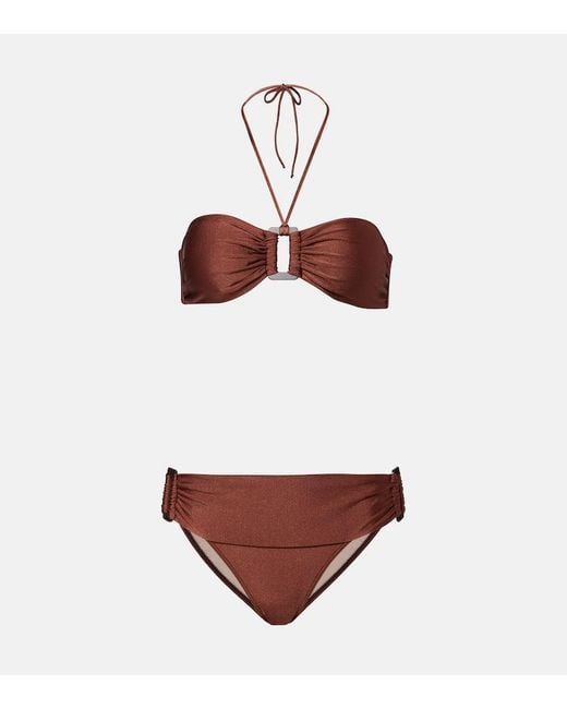 Adriana Degreas Red Bandeau-Bikini Solid