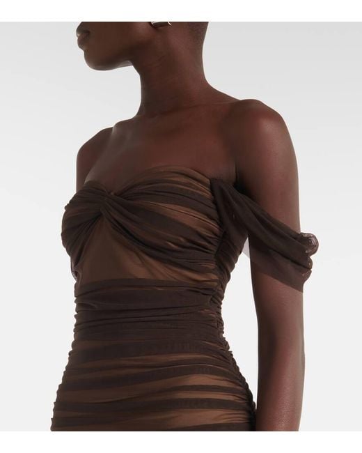 Norma Kamali Brown Robe Walter Aus Mesh