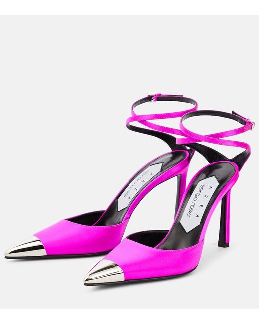 Area Pink Amazona Slingback Leather Pumps