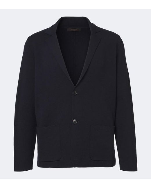 Slowear Blue Virgin Wool Cardigan for men