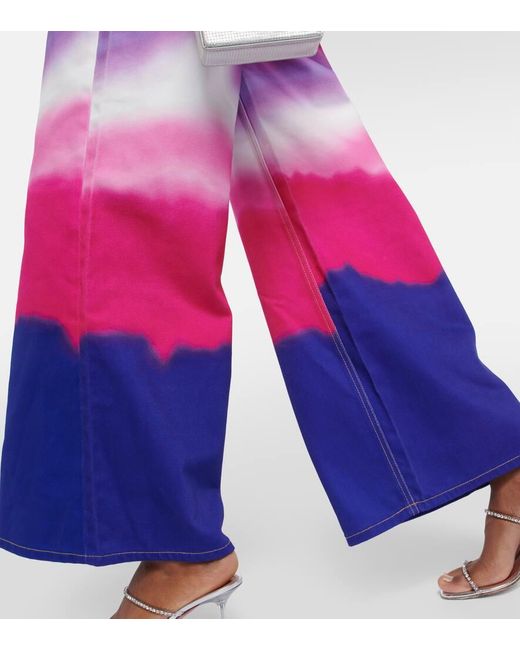 Area Pink Tie Dye Crystal Wide Leg Jeans