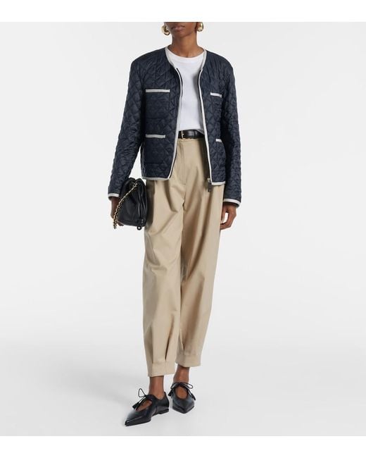 Max Mara Blue Celeste Quilted Jacket