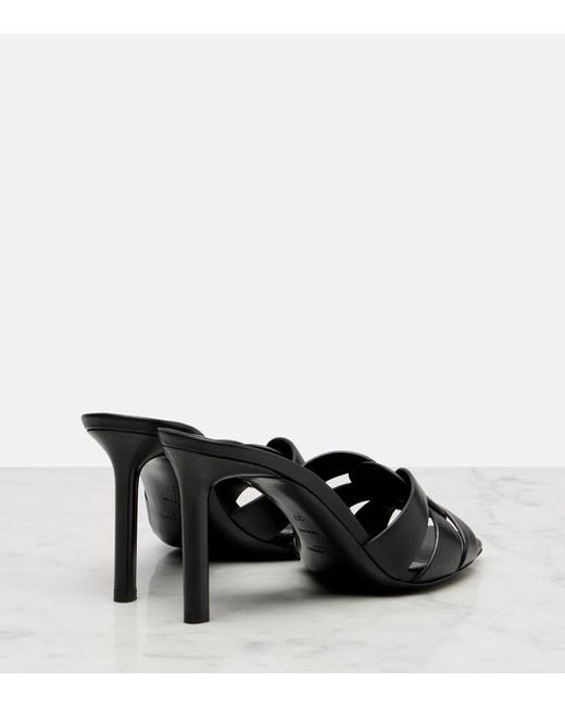 Saint Laurent Black Tribute Leather Mules