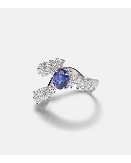 YEPREM Blue Reign Supreme 18Kt Ring With Sapphire And Diamonds