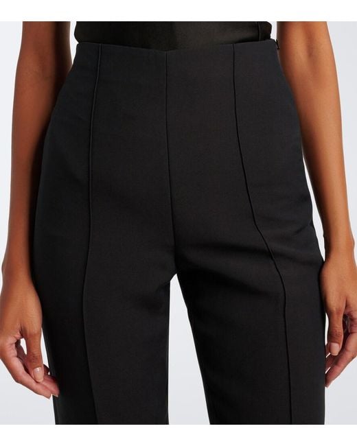 Roland Mouret Blue Wool And Silk Cropped Slim Pants