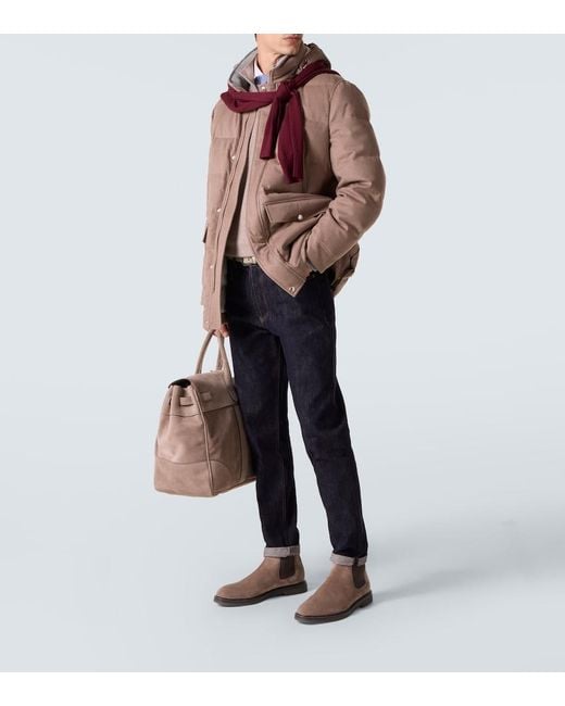 Pullover Con Mezza Zip di Brunello Cucinelli in Gray da Uomo