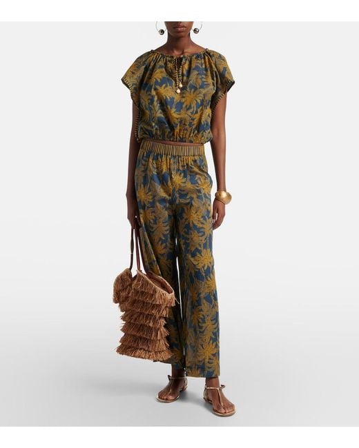 Eres Blue Itinerant Cotton Voile Wide-Leg Pants