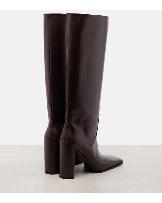Alaïa Brown Leather Knee-High Boots